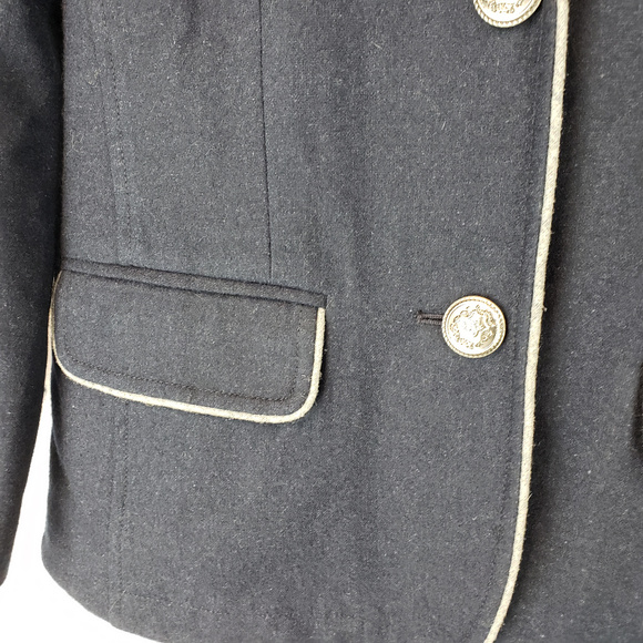 NWOT Sashimi M Navy/Gray Wool Fitted Blazer - Picture 3 of 8